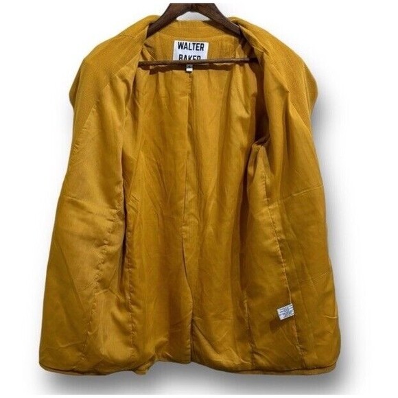 Walter Baker Jacket Womens M Kira Linen Oversized Long Blazer Yellow Preppy New - Picture 9 of 13